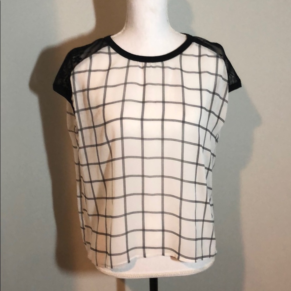 Professional lace and plaid top